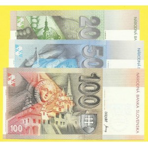 Slovenská republika, 20, 50, 100 Sk 1993/1999. H-SK27a, 28a, 29