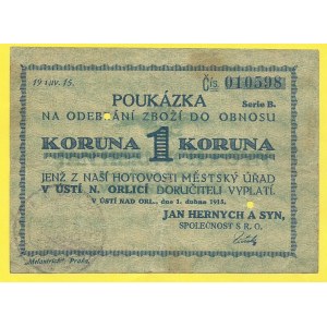 Nouzové tisky, Ústí nad Orlicí. 1 K 1914. HH-231.1.5.1a
