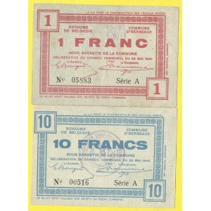 Zahraniční platidla, Herseaux. 1, 10 frank 29.5.1940