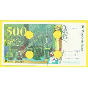 Zahraniční platidla, 500 frank 1995. s. G. Pick-160a. Perf. 4x otvor