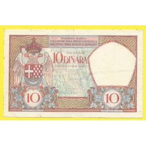 Zahraniční platidla, 10 dinara 1926. s. B1646. Barac-Y26