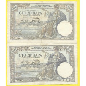Zahraniční platidla, 100 dinar 1929. Bar.-Y28b