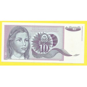 Zahraniční platidla, 10 dinar 1991. Bar.-R154. nevydaná, bez číslovače