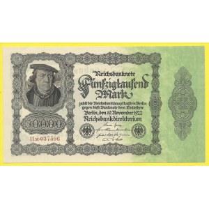 Zahraniční platidla, 50.000 marek 1922, s. 11M. Ros.-79d