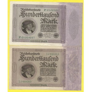 Zahraniční platidla, 100.000 marek 1923, s. P, J7. Ros.-82a, d