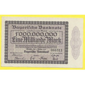 Zahraniční platidla, 1.000.000.000 marek 1923. Ros.-BAY17