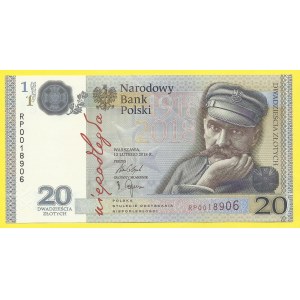 Zahraniční platidla, 20 zlotych 2018, 100 let nezávislosti. Milcz.-KL10