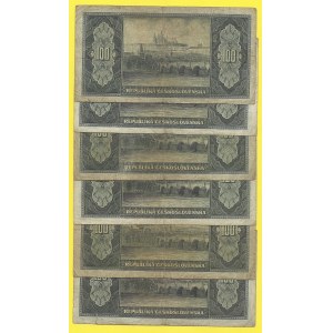 Soubory bankovek, 100 Kčs (1945), s. GJ, GV, JL, PC, PT, PU. H-79a