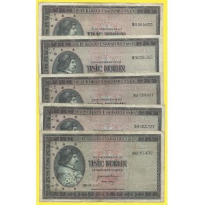 Soubory bankovek, 1000 Kčs (1945), s. BG, BJ, BK. H-81a