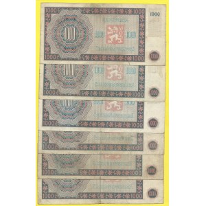 Soubory bankovek, 1000 Kčs 1945, s. 04A, 06A, 10A, 15A, 22A, 28A. H-83a