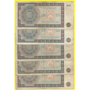 Soubory bankovek, 1000 Kčs 1945, s. 02B, 08B, 14B, 16B, 25B. H-83b