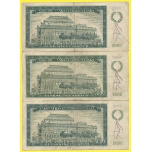 Soubory bankovek, 5000 Kčs 1945, s. 08A, 13A, 15A. H-85a