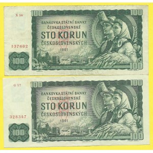 Soubory bankovek, 100 Kčs 1961, s. X56, G17. H-111a