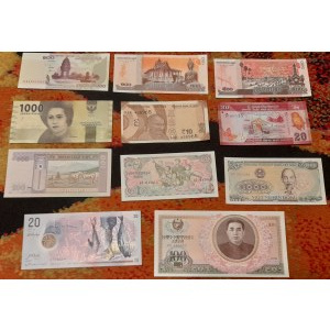 Soubory zahraničních bankovek, Asie. Soubor běžných