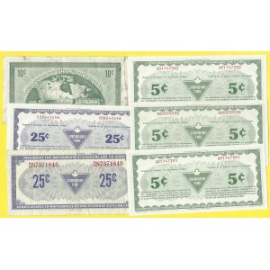 Soubory zahraničních bankovek, Kanada. Poukázky na slevu 3x 5, 10, 2x 25 centů
