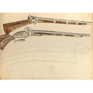 Antoni KOZAKIEWICZ (1841-1929), Esquisses d'un fusil et d'une épée