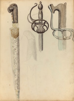 Antoni KOZAKIEWICZ (1841-1929), Szkice sztyletu i miecza