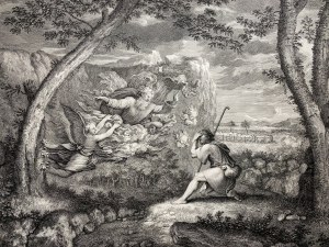Gerard AUDRAN (1640-1703) wg RAPHAELA, Mojżesz i płonący krzew (XVIIw.)