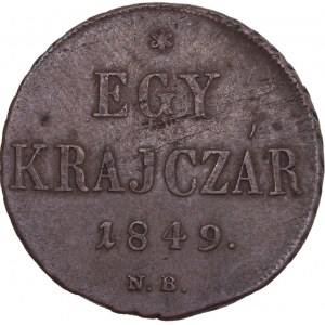 Hungary - War of Independence - Revolution 1848-49 - Ferdinand I. (1835-1848) Kreuzer 1849 NB