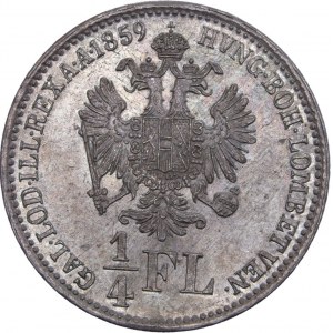 House of Habsburg - Franz Joseph I. (1848-1916) ¼ Florin / Gulden 1859 B