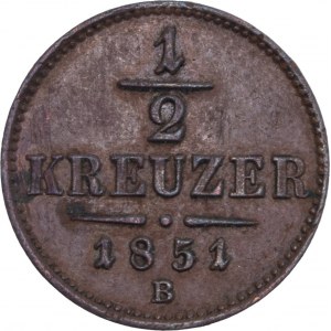 House of Habsburg - Franz Joseph I. (1848-1916) ½ Kreuzer 1851 B