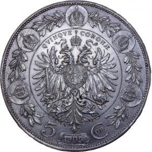 House of Habsburg - Franz Joseph I. (1848-1916) 5 Kronen 1909