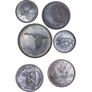 Canada - Silver Coin LOT - 6 pcs