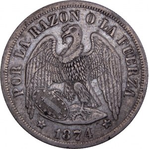 Chile - 1874 Santiago 1 Peso