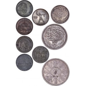 Egypt - Silver Coin LOT - 9 pcs