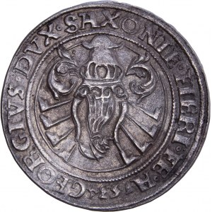 German States - Saxony - Johann Friedrich und Georg 1534-1539 1/2 Guldengroschen / Taler 1534