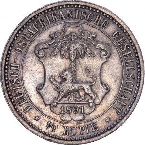 Germany - Deutsch-Ostafrika - 1/2 Rupie 1891