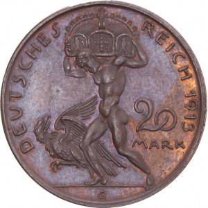 Germany - Bayern Ludwig III. 1913-1918 20 Mark-PROBE 1913
