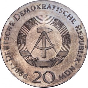Germany - DDR - 20 Mark 1966, Gottfried Wilhelm Leibniz