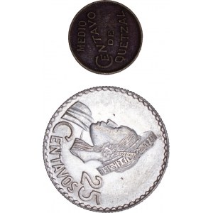 Guatemala Republic - Centavos Copper + Silver Pair