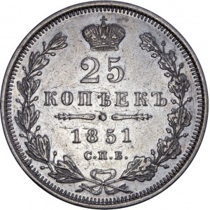 Russia - Nikolaus I. (1825-1855) 25 kopeks 1851, St. Petersburg