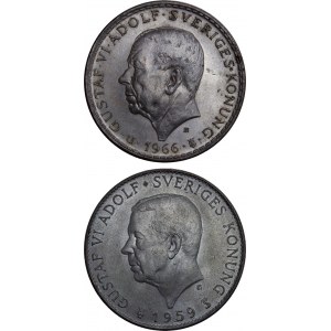 Sweeden - 1959 - 1966 5 Kronor Silver Pair