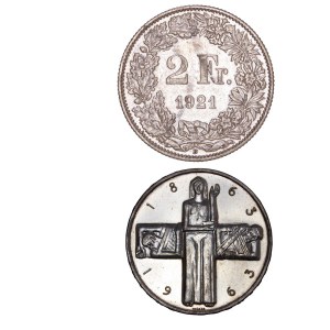 Switzerland - Silver Coin Pair - 2 pcs