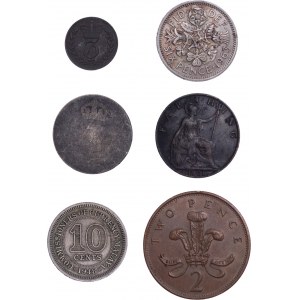 United Kingdom - Coin LOT - 6 pcs - with RARE pieces