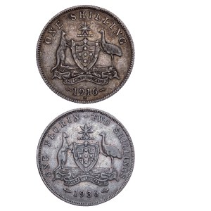 United Kingdom - Australia & Oceania - Silver Coin Pair - 2 pcs - RARE pieces