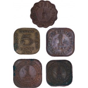United Kingdom -Malaya and British Borneo - Coin LOT - 5 pcs - with RARE pieces
