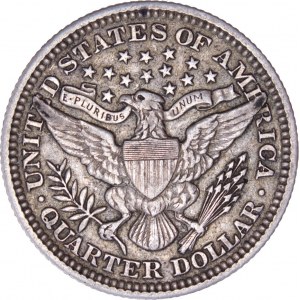 United States - BARBER QUARTER DOLLAR, 1909