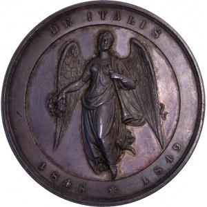 Habsburg - Silbermedaille, 1849. von J. M. Scharff, auf den österreichischen Feldmarschall Joseph Graf von Radetzky,