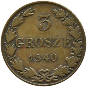Mikołaj I, 3 grosze 1840 MW, Warszawa