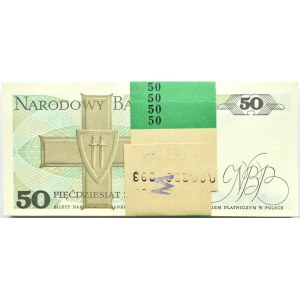 Polska, PRL, paczka bankowa 50 złotych 1988, Warszawa, seria HZ, RADARY!!