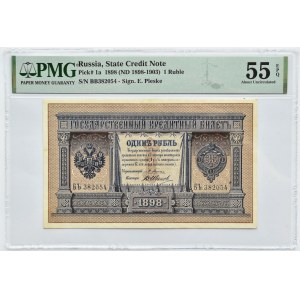Russia, Nicholas II, ruble 1898, BB series, Pleztke/Ivanov, PMG 55EPQ