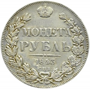 Rosja, Mikołaj I, rubel 1843 A Cz, Petersburg