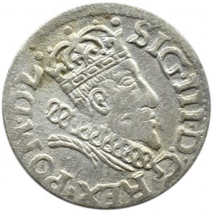 Sigismund III. Vasa, Pfennig 1607, Vilnius, GROSSER KOPF DES KÖNIGS