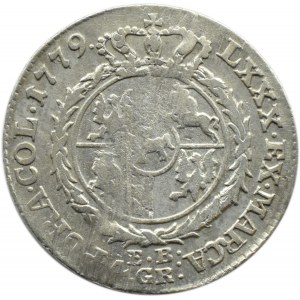Stanislaw A. Poniatowski, 4 silver pennies (zloty) 1779 E.B., Warsaw