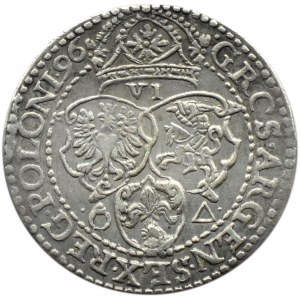 Sigismund III Vasa, sixpence 1596, Malbork