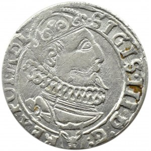 Sigismund III Vasa, sixpence 1626, half-goat coat of arms, Cracow, sloping sixpence